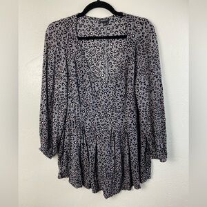 Torrid Rayon Leopard Gray Summer Spring Vacation Top Blouse Plus 1X